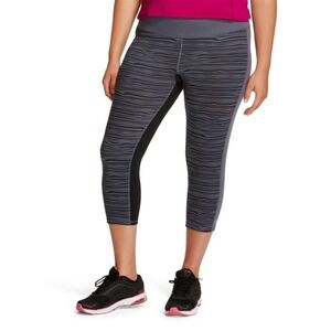 NWT‎ Champion Women's Duo Dry Gray Black Fitted Capri Leggings Size Medium Gym